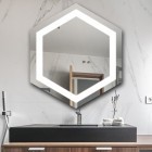 Oglindă Hexagon LED