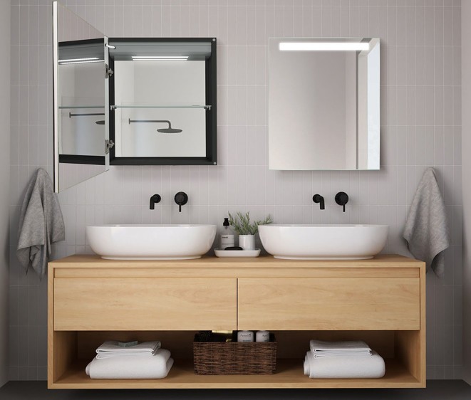 Dulap cu oglindă Ernesto Black - Fotografie 5