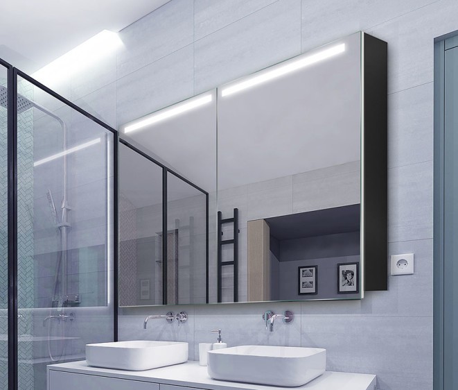 Dulap cu oglindă Benedetto Black - Fotografie 4