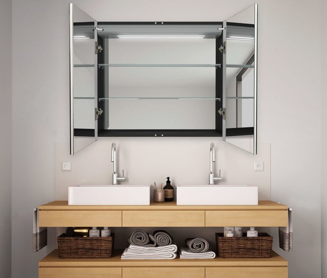 Dulap cu oglindă Benedetto Black - Fotografie 5