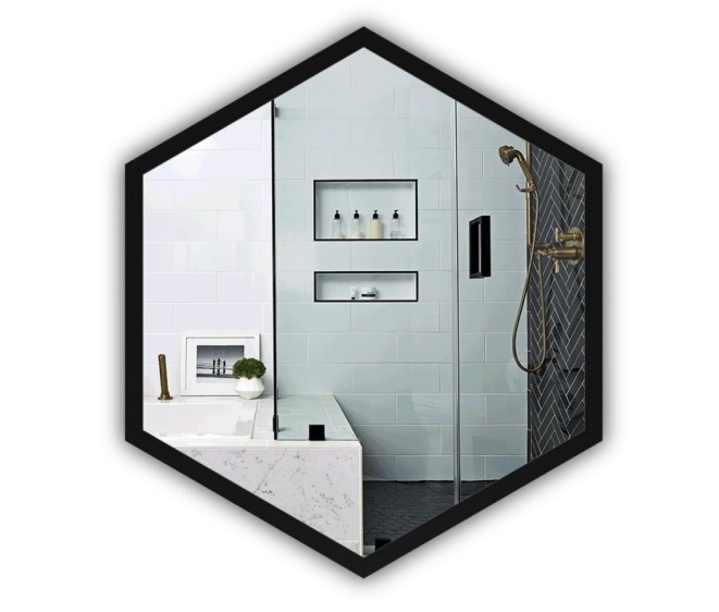 Oglinzi Hexagon Alu Black - Fotografie 1