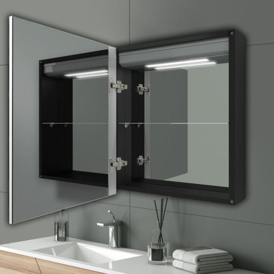 Dulap cu oglindă Atlant 101 Black - Fotografie 7