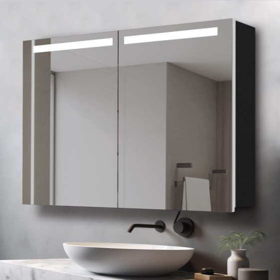 Dulap cu oglindă Benedetto Black - Fotografie 6