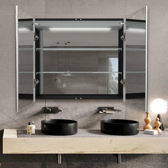 Dulap cu oglindă Biaggio Black - Fotografie 7