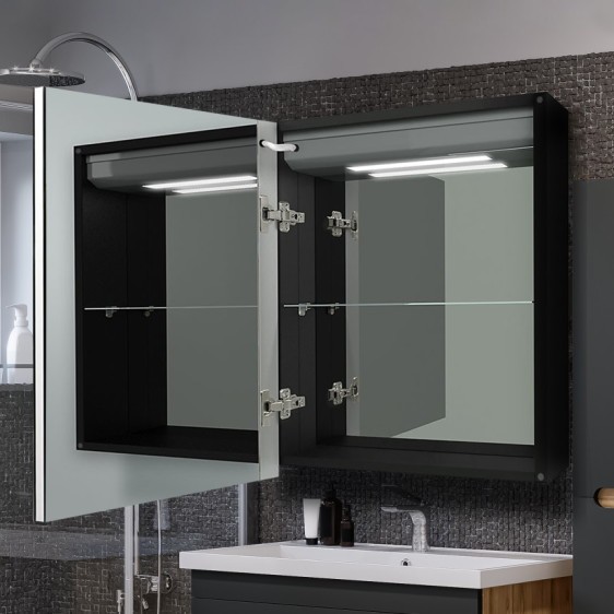 Dulap cu oglindă Ernesto Black - Fotografie 7